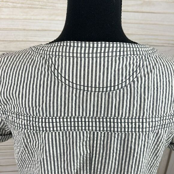Anthropologie Ett Twa Second Line Ticking Stripe Cropped Jacket 8 - Picture 7 of 10